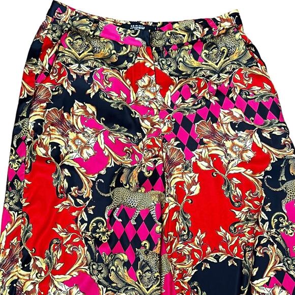 Jade London Palazzo Pants Sz L Animal Print Side Pockets Zip Front Closure - Picture 6 of 11